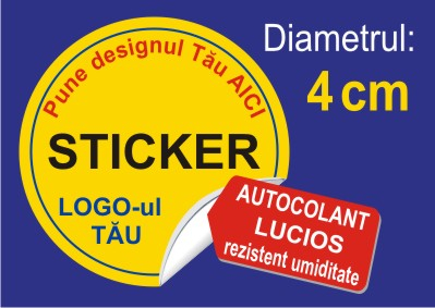 Produse la comandă - Sticker Personalizat cerc 4cmx420buc