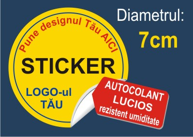 Produse la comandă - Sticker Personalizat cerc 7cm x132buc