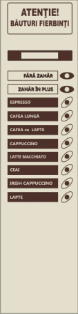 Stickere automate cafea - tastatura brio 200 250 crem