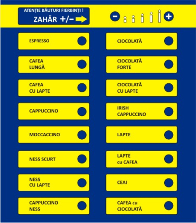 Stickere automate cafea - Tastatura spazio 1