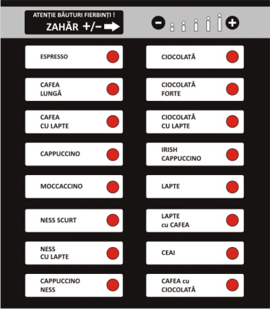 Stickere automate cafea - tastatura spazio negru