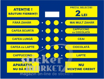Stickere automate cafea - Tastatura venezia 2