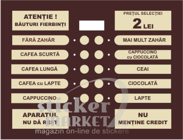 Stickere automate cafea - Tastatura venezia 3