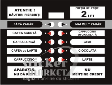 Stickere automate cafea - tastatura venezia negru cu ciocolata
