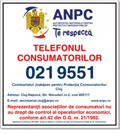 Statie GPL - Telefonul consumatorului 13x12cm