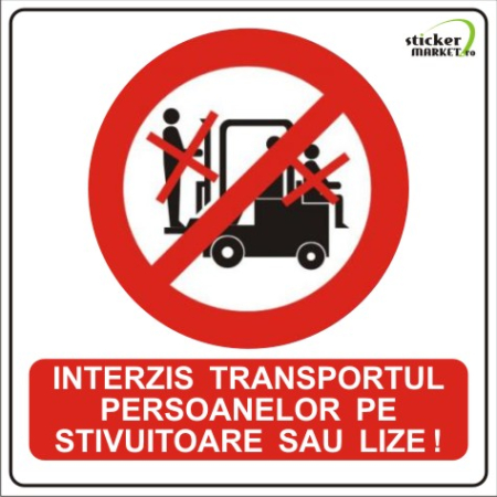 Stickere Atentionare - Transport stivuitoare lize 14x14cm