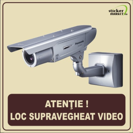 Stickere Atentionare - Zona supravegheata video M 14x14cm