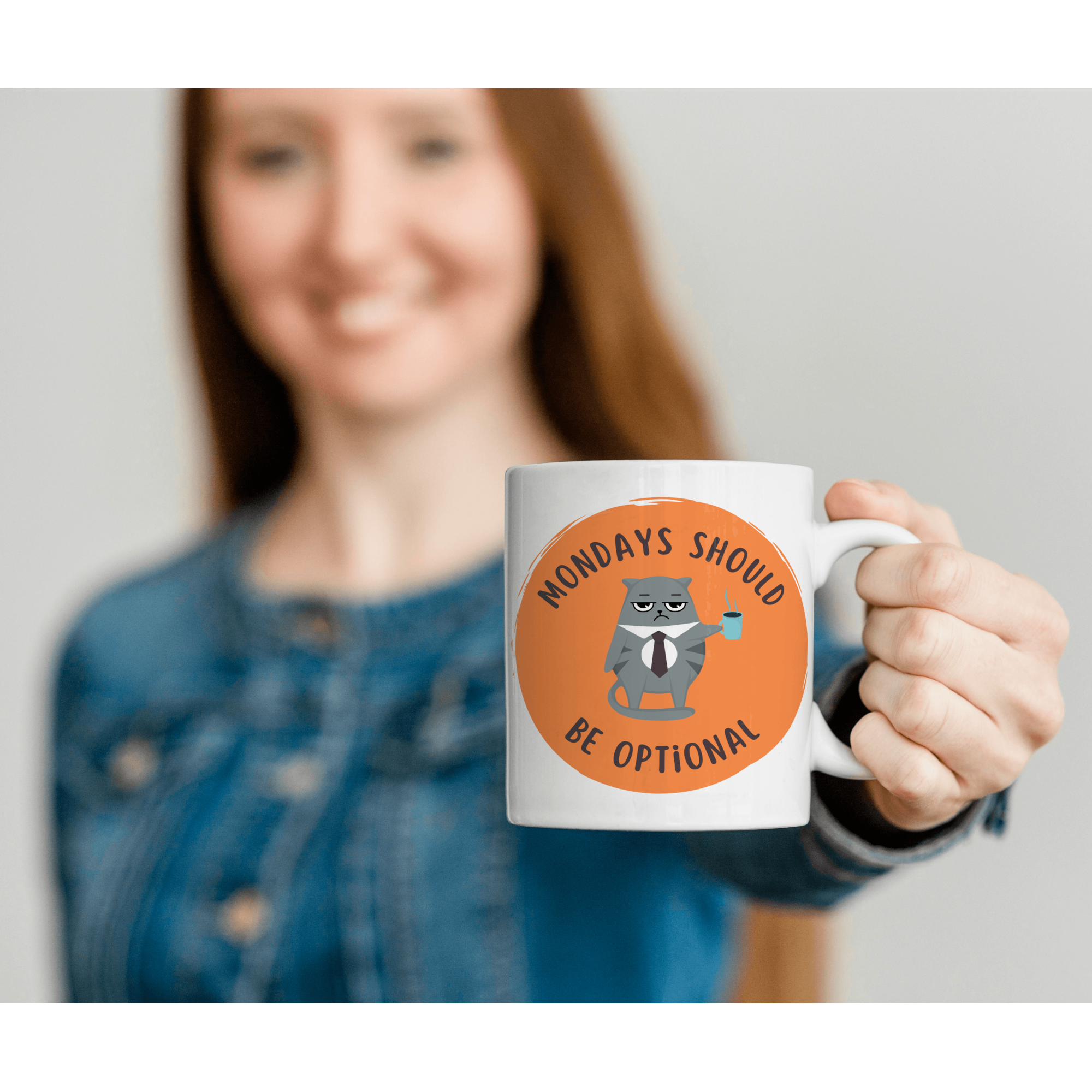 Cana Mondays Should Be Optional pentru cafea, ceai sau cadou, Alb, 380ml [2]