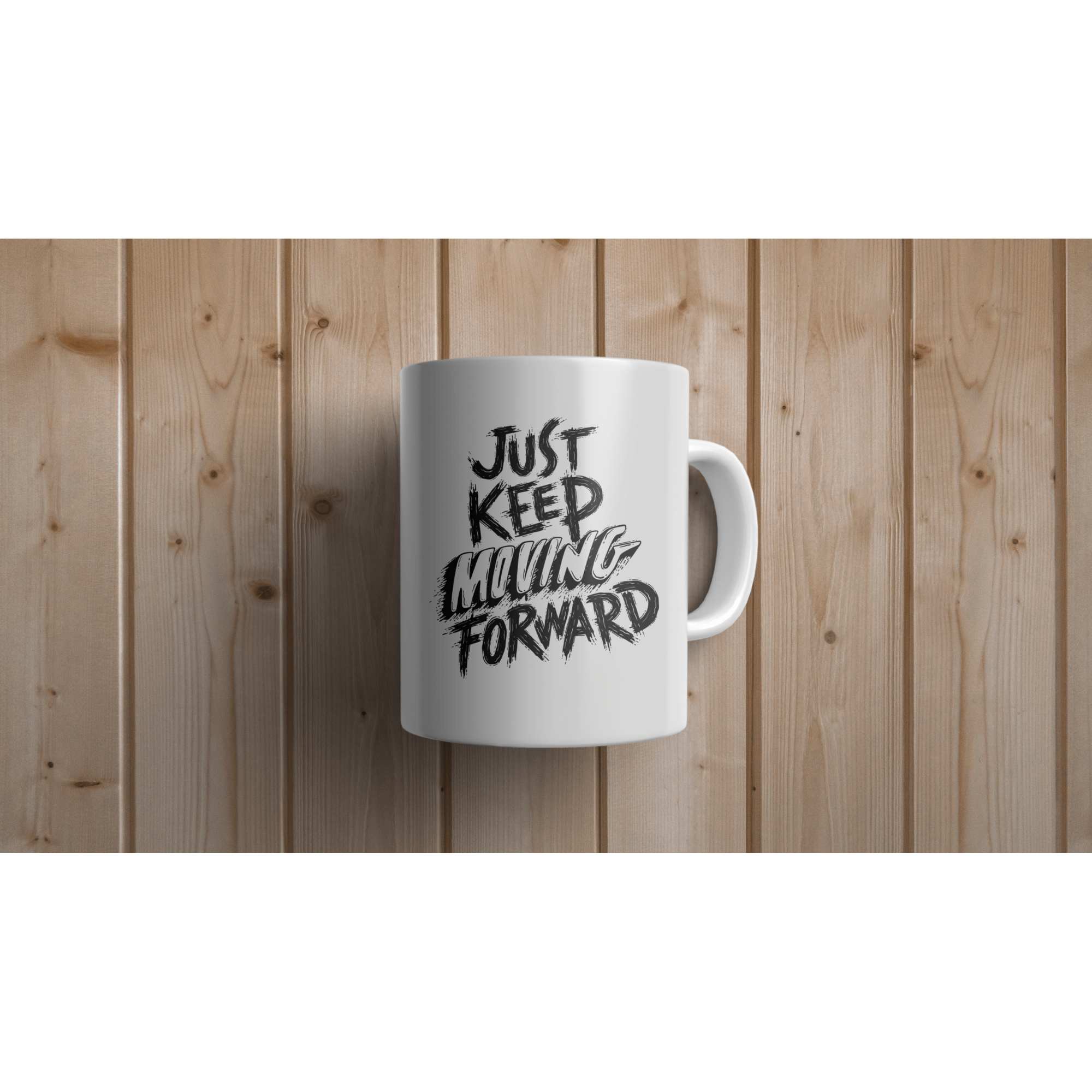 Cana Just Keep Moving Forward pentru cafea, ceai sau cadou, Alb, 380ml [2]