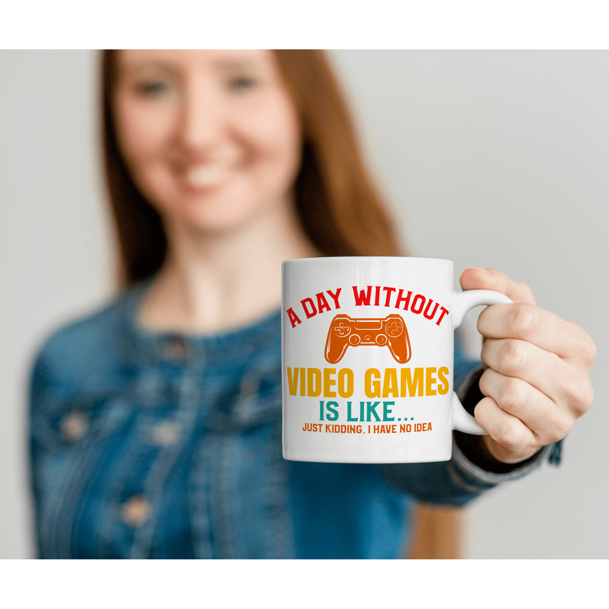Cana A Day Without Video Games pentru cafea, ceai sau cadou, Alb, 380ml [2]