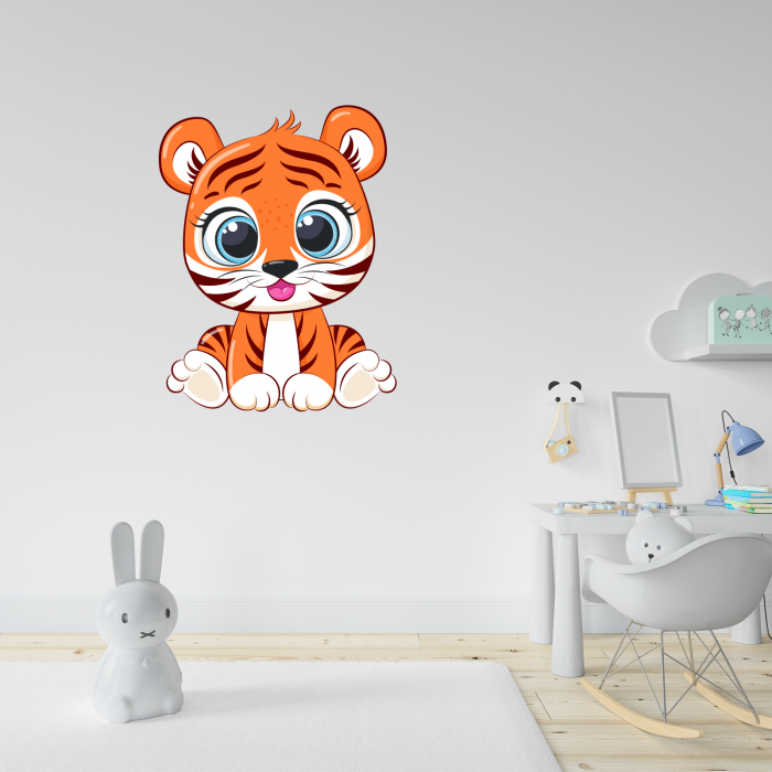 Sticker decorativ perete, camera copii, living, PVC, Happy Tiger, 58 x 45 cm [2]