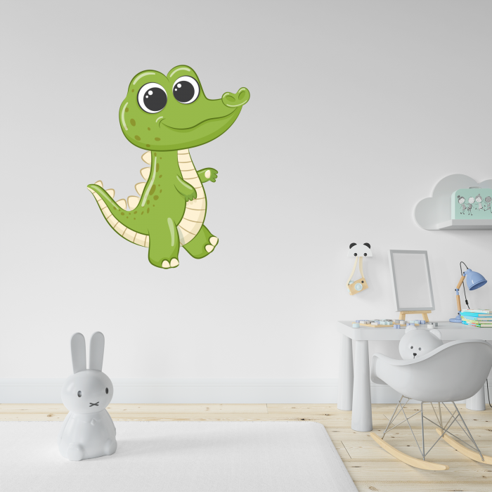 Sticker decorativ perete, camera copii, living, PVC, Baby Crocodile, 56 x 45 cm [2]