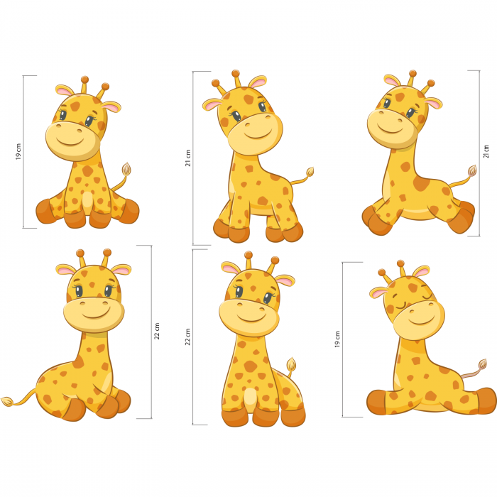 Sticker decorativ perete, camera copii, living, PVC, Plansa Girafe, 62 x 45 cm [3]