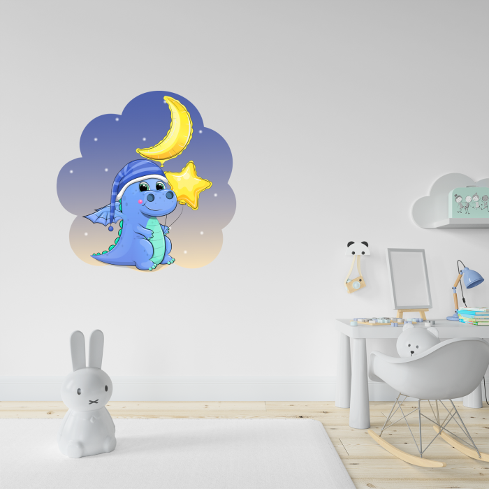 Sticker decorativ perete, camera copii, living, PVC, Baby Dragon, 46 x 45 cm [2]