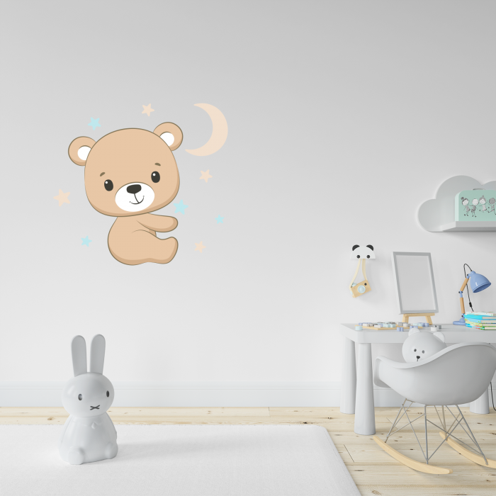 Sticker decorativ perete, camera copii, living, PVC, Happy Baby Bear, 48 x 45 cm [2]