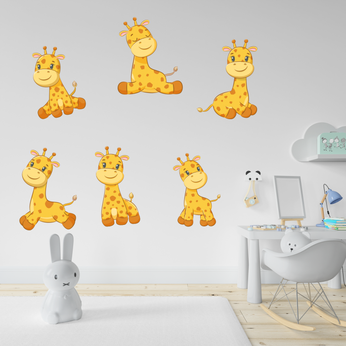 Sticker decorativ perete, camera copii, living, PVC, Plansa Girafe, 62 x 45 cm [2]