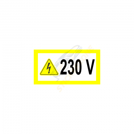Autocolant 230V 6.7 x 3.5 cm