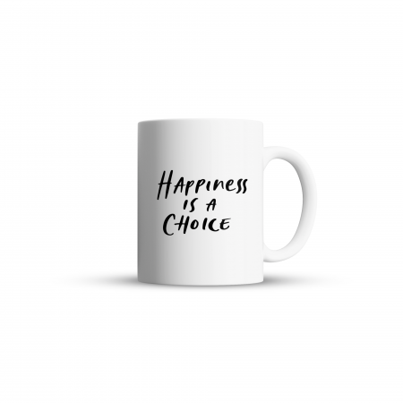 Cani FILME/SERIALE/ANIME-uri - Cana Happiness Is A Choice pentru cafea, ceai sau cadou, Alb, 380ml