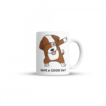 Cani - Cana Have a Good Day Dog pentru cafea, ceai sau cadou, Alb, 380ml