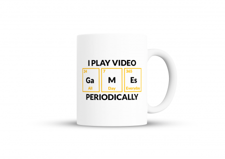 Jocuri video - Cana I Play Video Games Periodically pentru cafea, ceai sau ocazii speciale, Alb, 380ml
