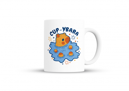 Cana CUP-YBARA pentru cafea, ceai sau cadou, Alb, 380ml