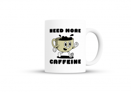 Diverse - Cana Need More Caffeine pentru cafea, ceai sau cadou, Alb, 380ml