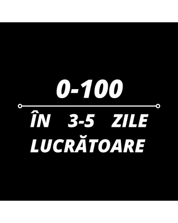 Texte - Sticker 0-100 in 3-5 Zile Lucratoare, Alb, 10 cm