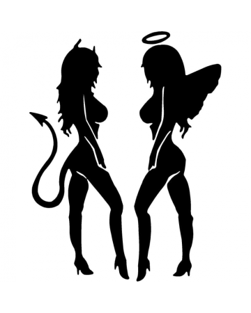 Diverse - Sticker Angel Demon, Alb, 10 cm