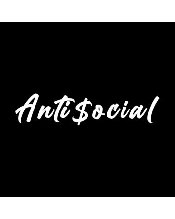 Texte - Sticker Antisocial, Alb, 10 cm