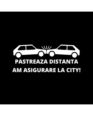Stickere Auto - Sticker Asigurare la City, Verde, 10 cm