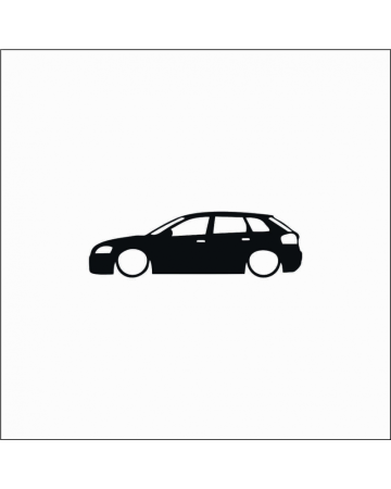 Marci auto - Sticker Audi A3, Alb, 10 cm