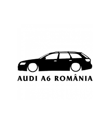 Audi - Sticker Audi A6 C6 Break Romania, Alb, 10 cm