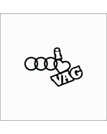 Marci auto - Sticker Audi I love Vag, Alb, 10 cm