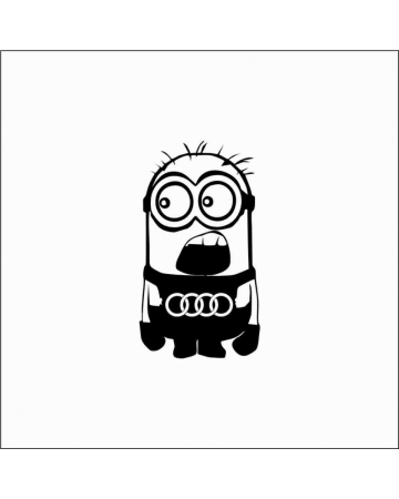 Marci auto - Sticker Audi Minion 2, Alb, 10 cm