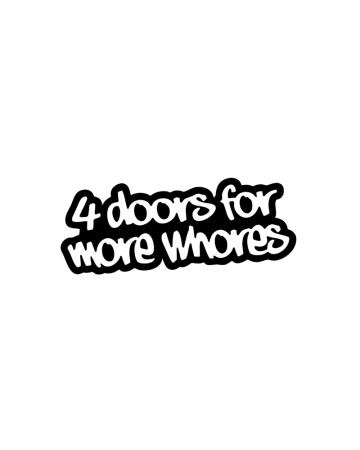 18+ sticker - Sticker Auto 4 Doors, Alb, 10 cm