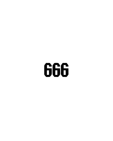 Texte - Sticker Auto 666, Alb, 10 cm
