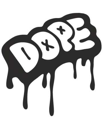 Texte - Sticker Auto Dope, Alb, 10 cm
