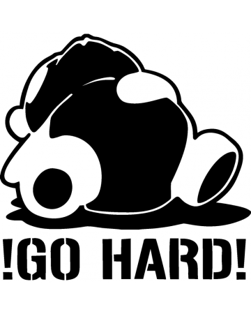 Stickere Auto - Sticker Auto Go Hard, Alb, 10 cm
