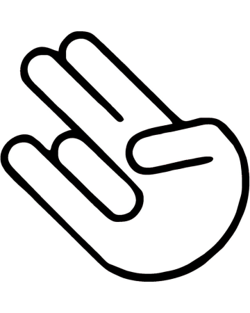 Stickere Auto - Sticker Auto Hand Sign, Alb, 10 cm