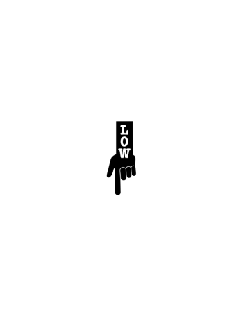 Low - Sticker Auto Low Hand, Alb, 10 cm