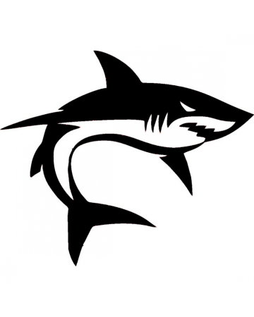 Diverse - Sticker auto Shark, Alb, 10 cm