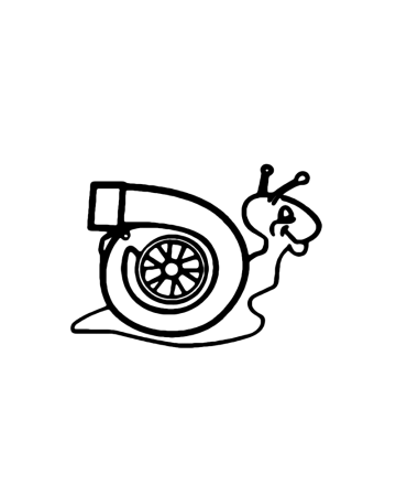 Funny - Sticker Auto Turbo Snail 2, Alb, 10 cm