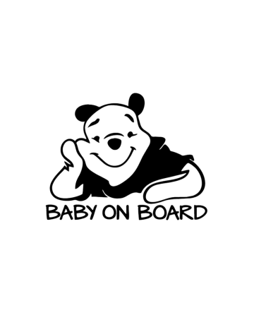 Baby On Board - Sticker Baby Bear on Board, Alb, 10 cm