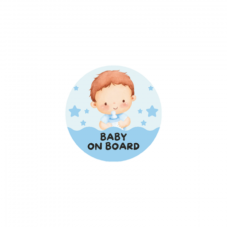 Baby On Board - Sticker Baby Boy on Board stele, 10 cm