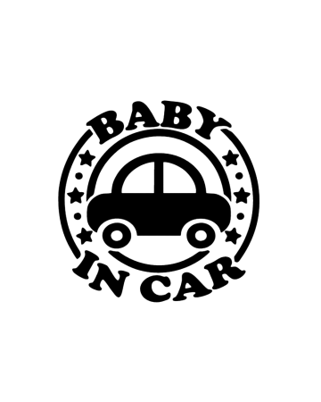 Baby On Board - Sticker Baby in Car 2, Alb, 10 cm