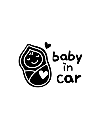 Baby On Board - Sticker Baby in Car 3, Alb, 10 cm