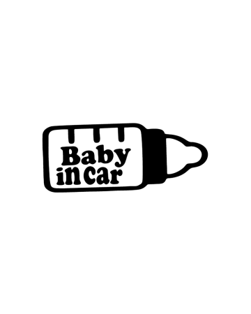 Baby On Board - Sticker Baby in Car, Alb, 10 cm