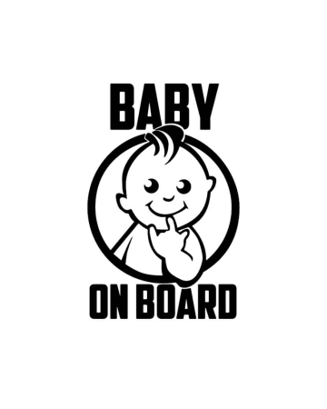 Baby On Board - Sticker Baby on Board 4, Alb, 10 cm