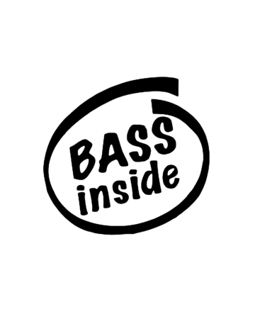 Car Audio - Sticker Bass Inside, Alb, 10 cm