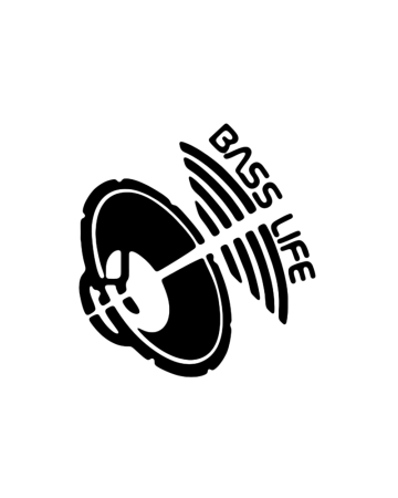 Car Audio - Sticker Bass Life, Alb, 10 cm